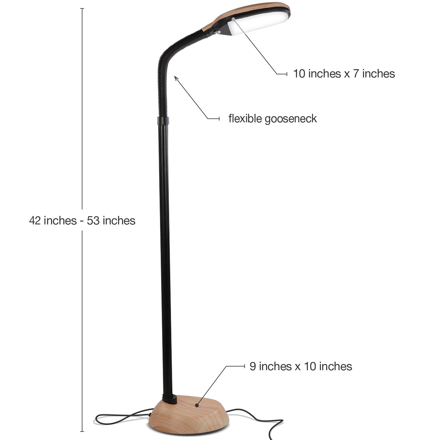 Brightech Litespan Daylight LED Floor Lamp with Reading Light, Wood (Open Box)