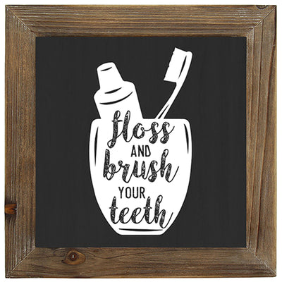 Stratton Home Decor Floss, Flush, Wipe, Wash Bathroom Art, Black/White(Open Box)
