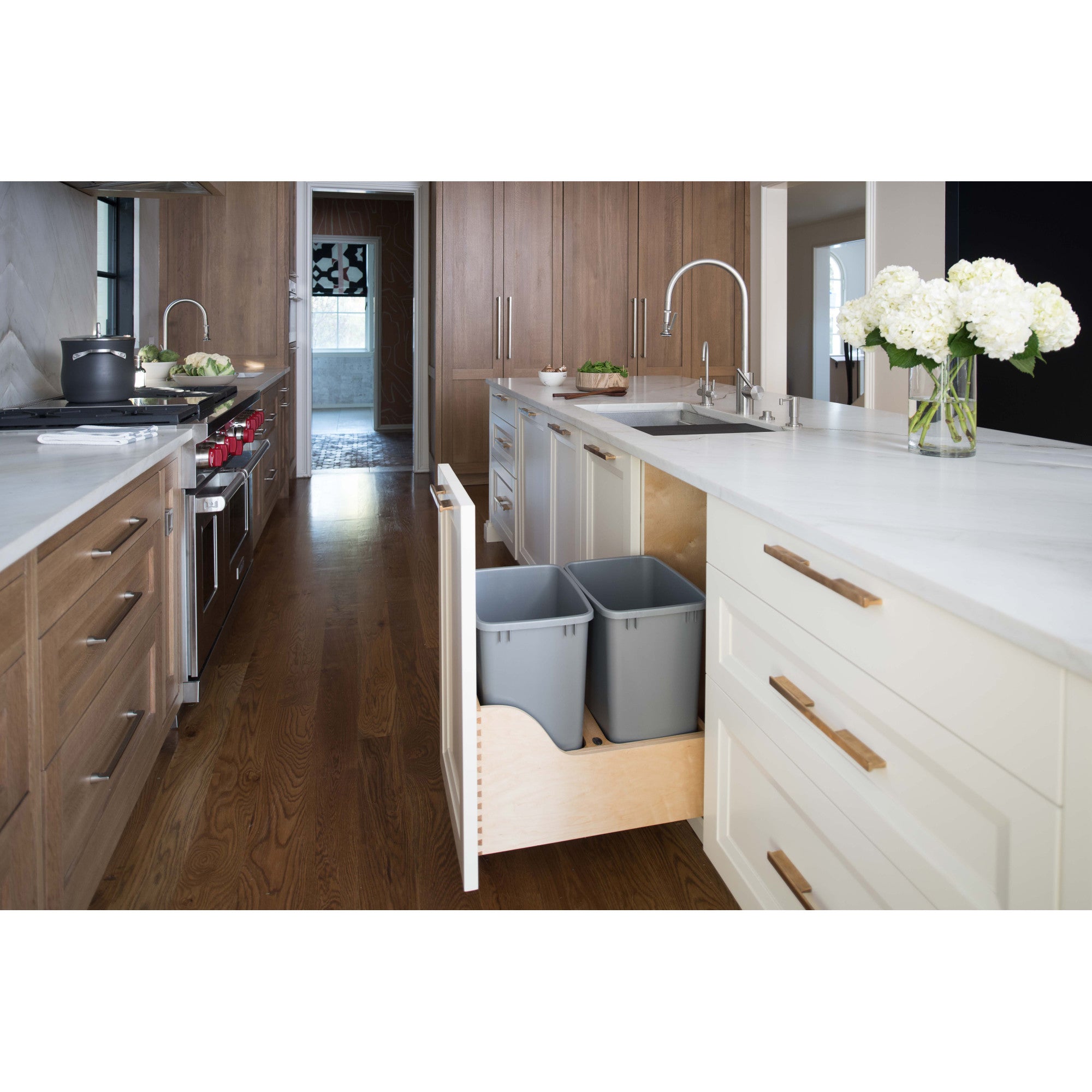 Rev-A-Shelf 4WCSC-1835DM-2 Double 35-Quart Pullout Waste Container (2 Pack)