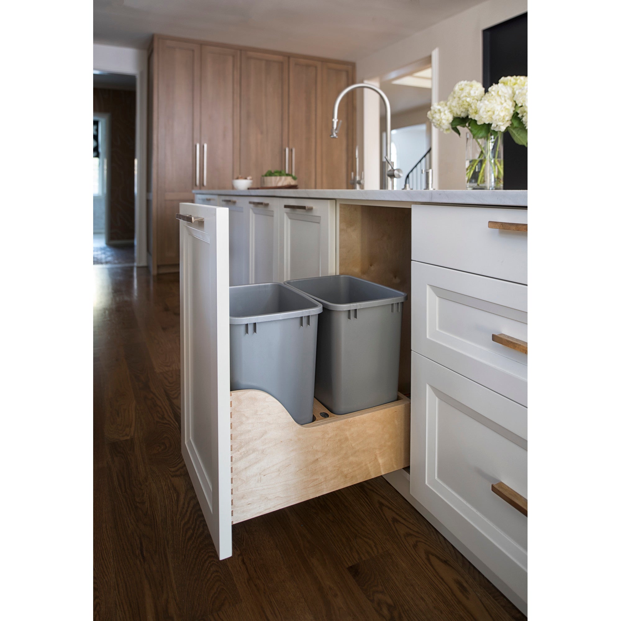 Rev-A-Shelf 4WCSC-1835DM-2 Double 35-Quart Pullout Waste Container (2 Pack)