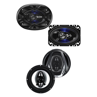 Boss 4 x 6" 4 Way 250W Full Range Speakers and 6.5" 400W Coaxial Speakers (Pair) - VMInnovations