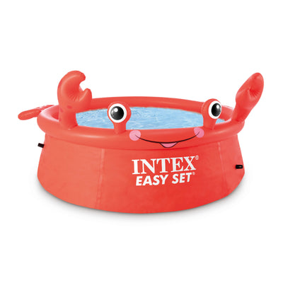 Intex 26100EH Happy Crab Easy Set 6ft x 20in Round Inflatable Ring Kiddie Pool - VMInnovations