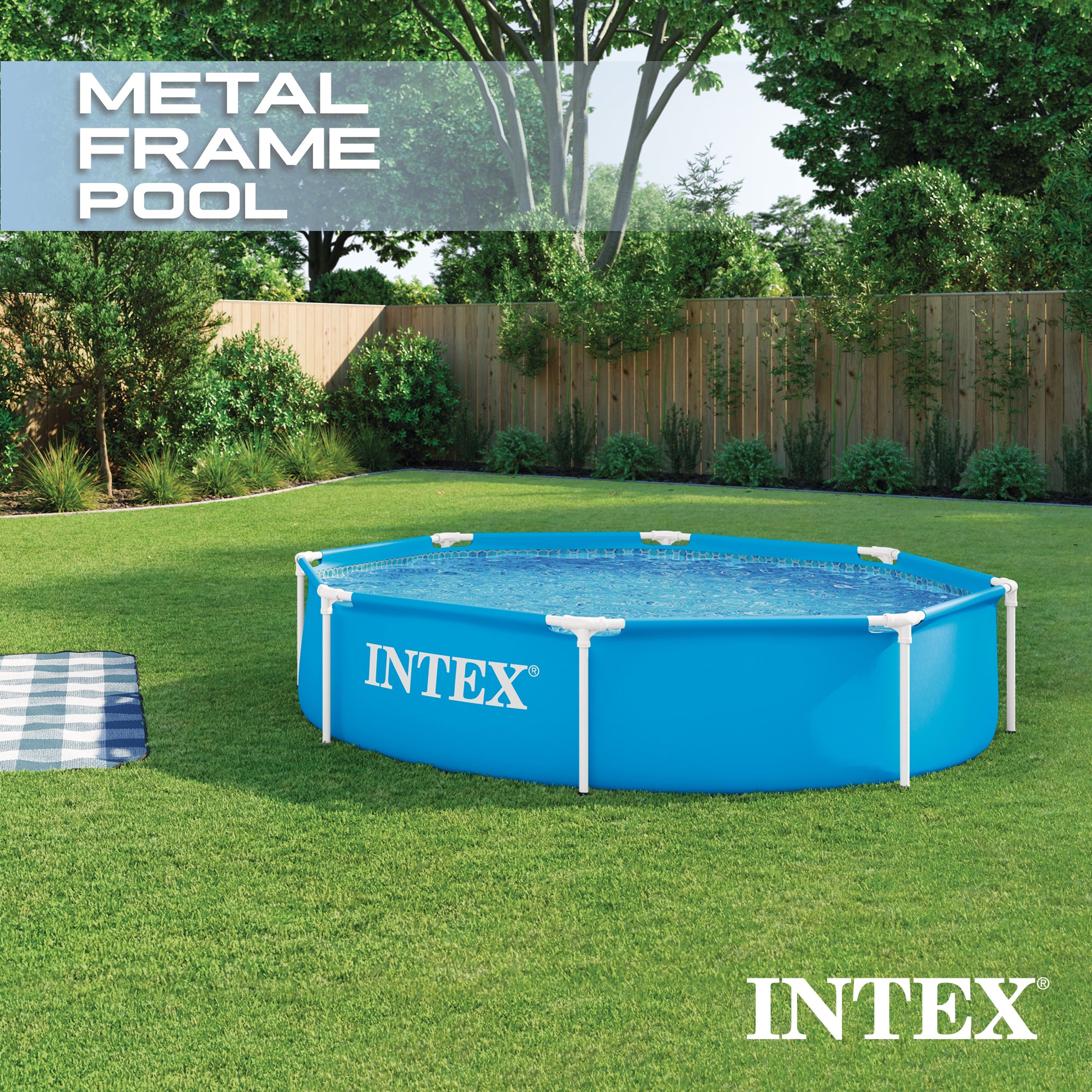 Intex 8 X 20 Rust Resistant Durable Steel Metal Frame Swimming Pool (Open Box) - VMInnovations