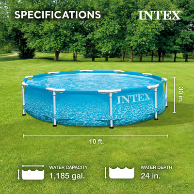 Intex 28206EH 10' x 30" Above Ground Steel Metal Frame Beachside Swimming Pool