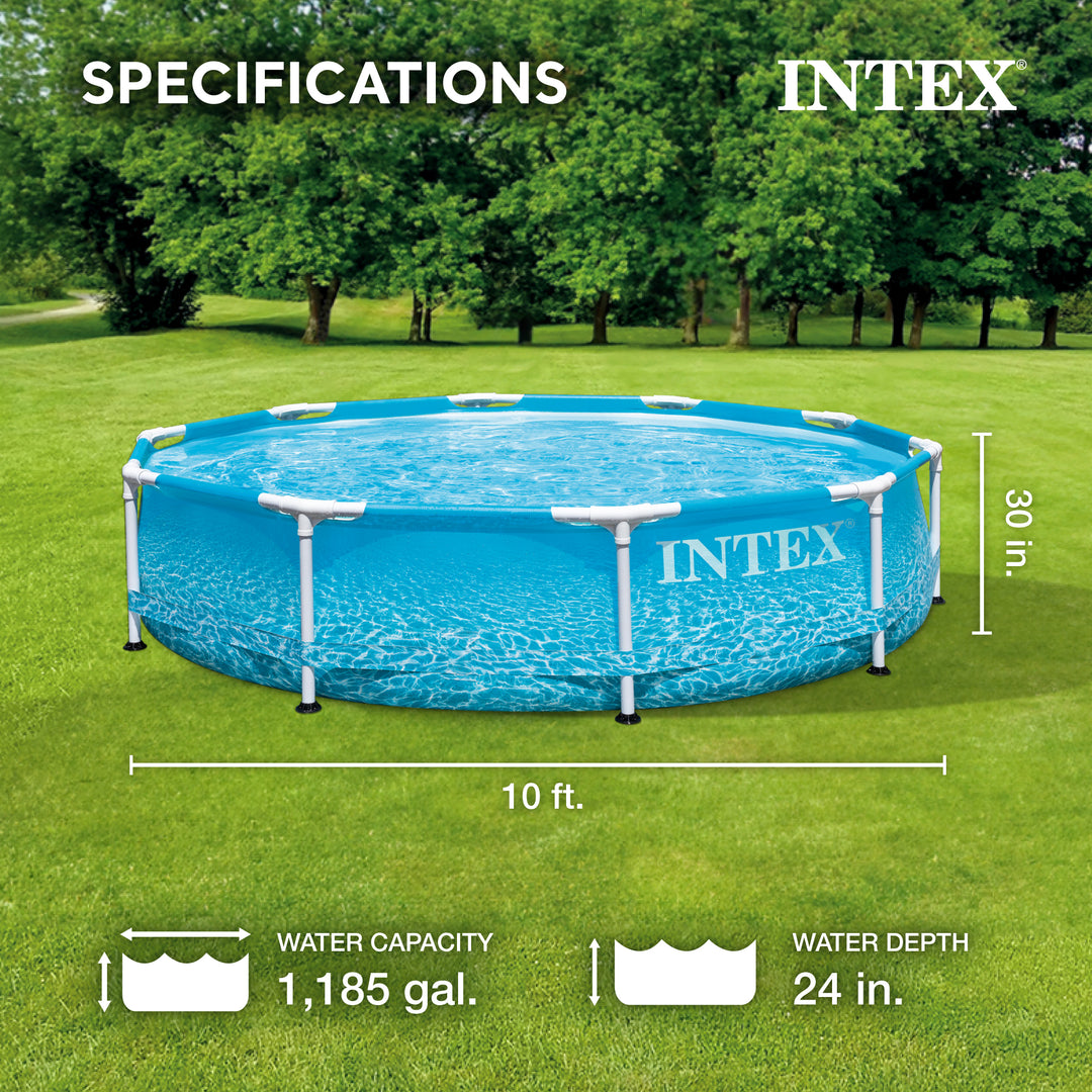 Intex 10' x 30" Above Ground Steel Metal Frame Beachside Swimming Pool(Open Box)