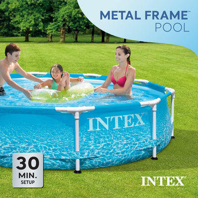 Intex 28206EH 10'x30" Above Ground Steel Metal Frame Beachside Pool (For Parts)