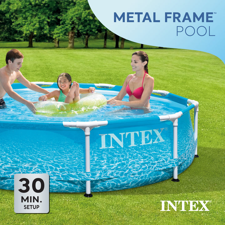 Intex 10' x 30" Above Ground Steel Metal Frame Beachside Swimming Pool(Open Box)