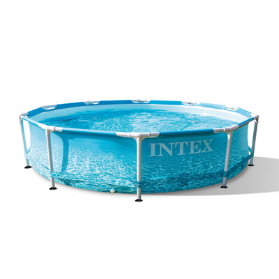 Intex 28207EH 10'x30" Steel Metal Frame Beachside Pool w/ Filter Pump (Open Box)