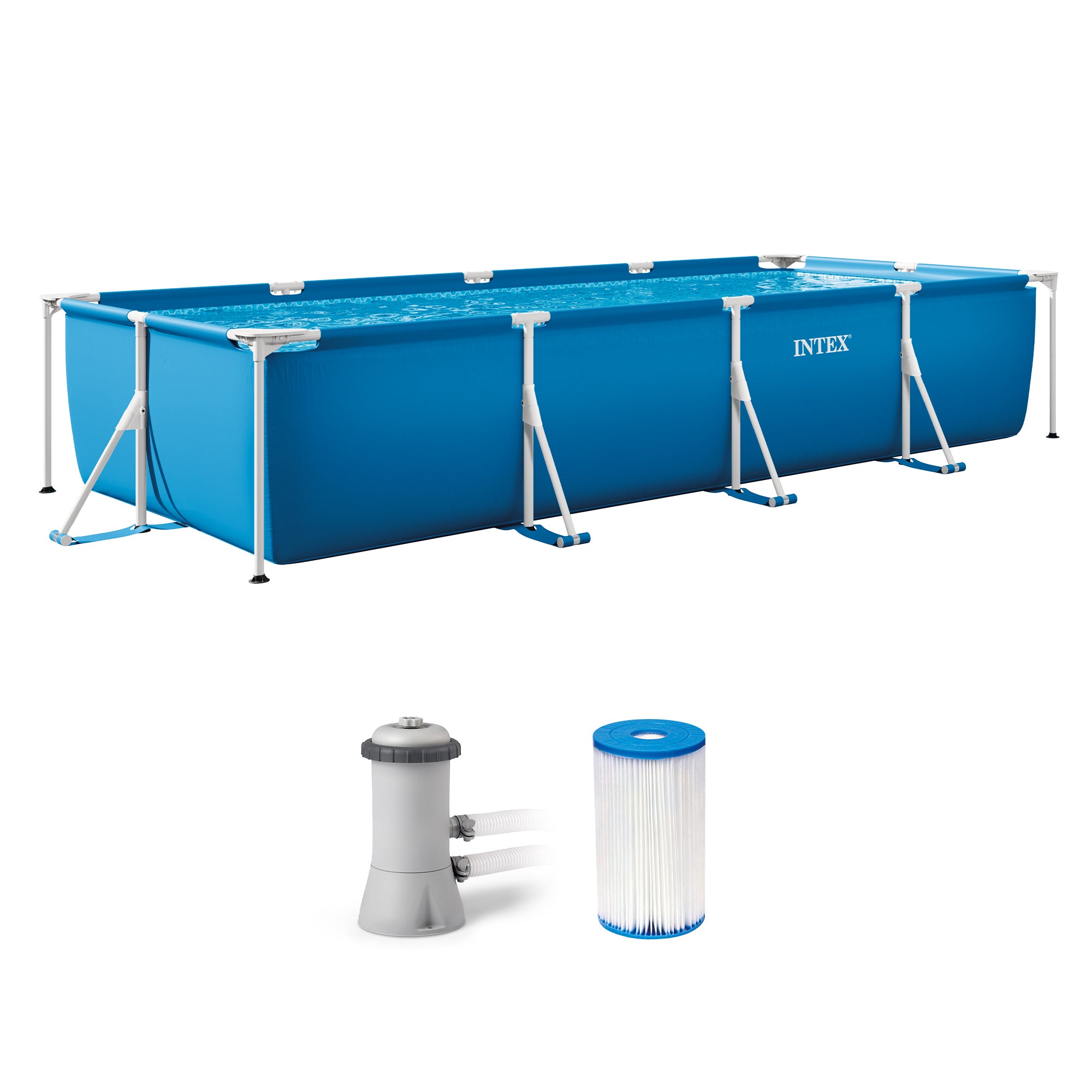 Intex 14ft x 33in Above Ground Backyard Swimming Pool with Filter (Open Box)