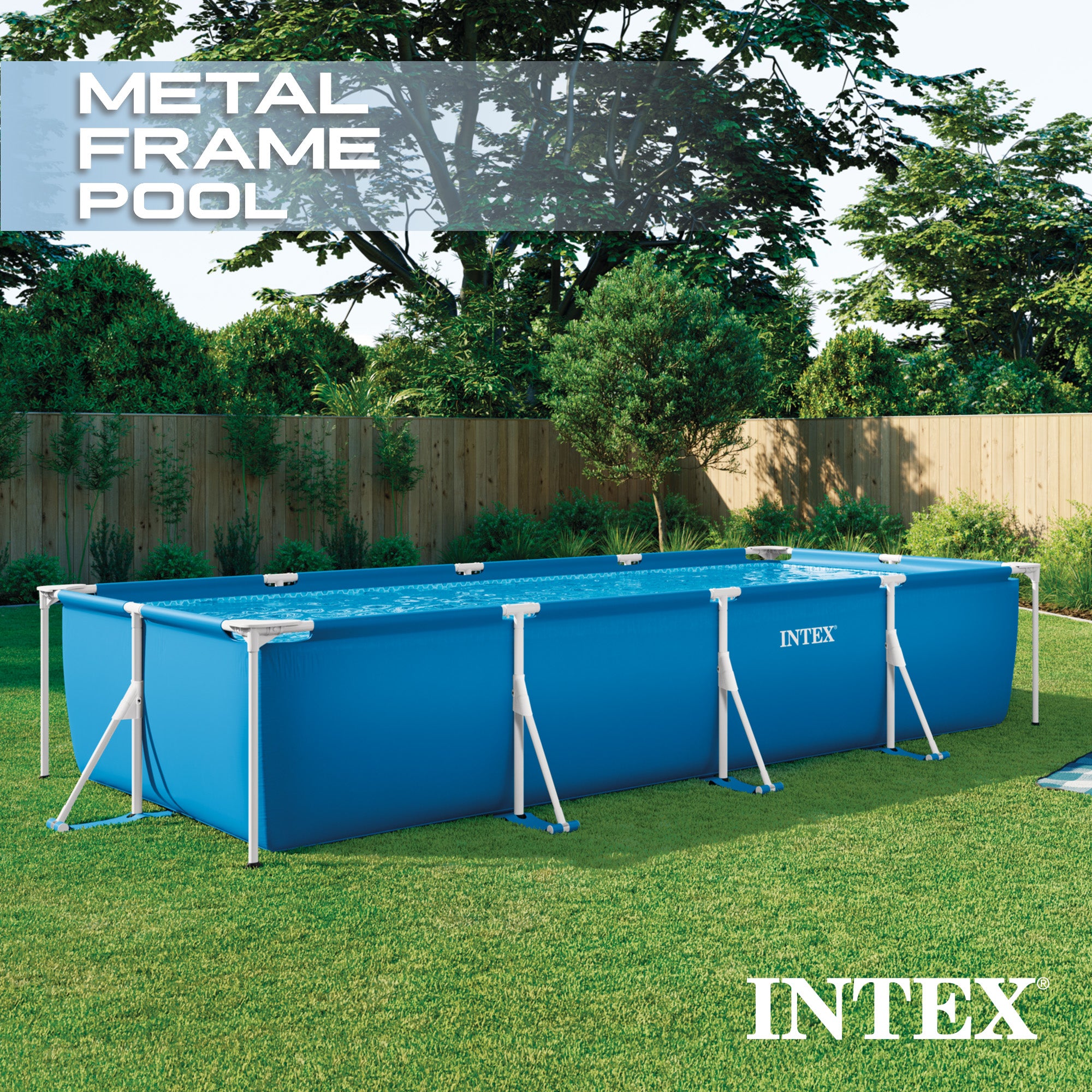 Intex 14ft x 33in Above Ground Backyard Swimming Pool with Filter (Open Box)