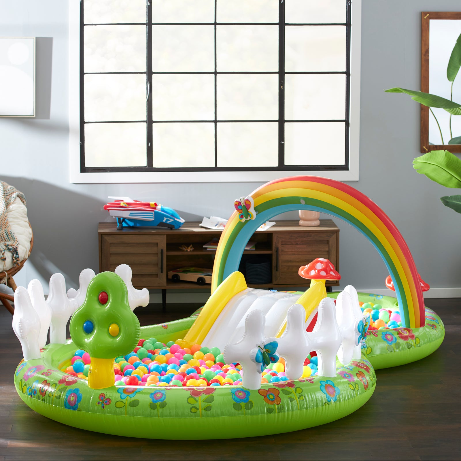 Intex 57154EP Colorful Inflatable My Garden Water Filled Play Center with Slide - VMInnovations