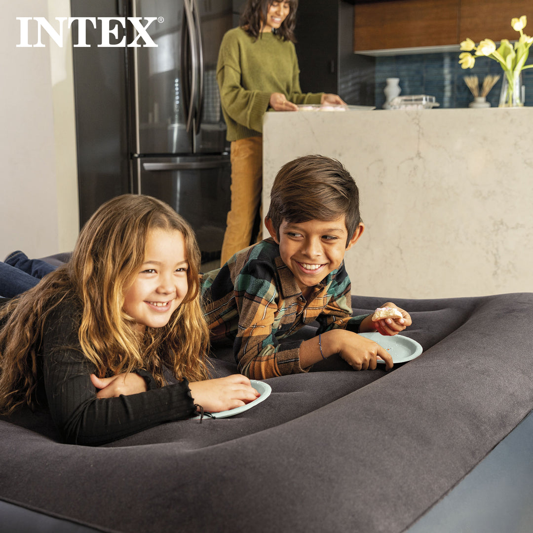 Intex Dura Beam Plus Pillow Raised Airbed Mattress with Built in Pump, Twin