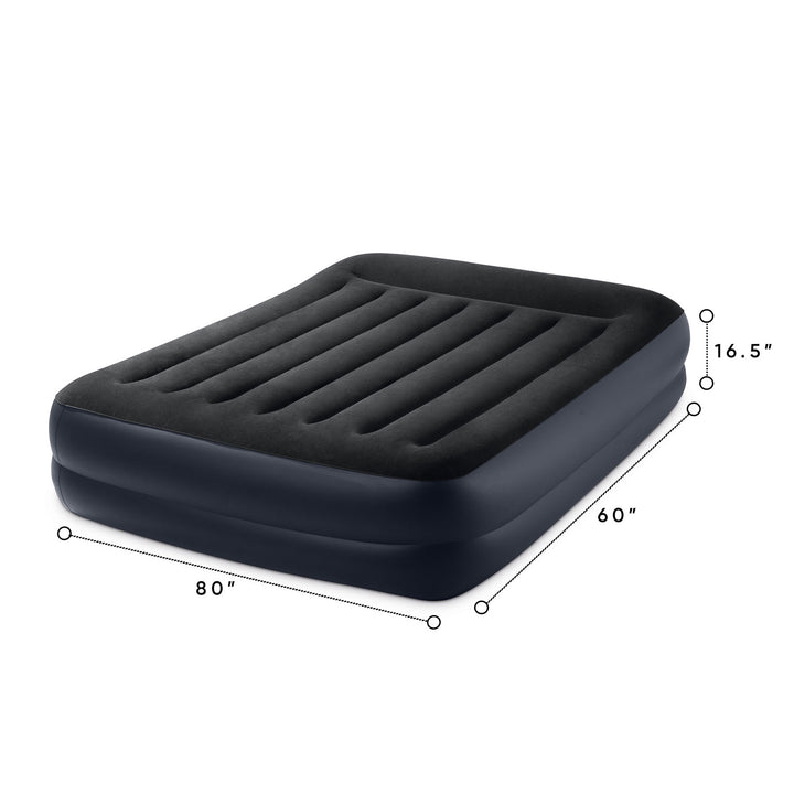 Intex Dura Beam Plus Pillow Raised Air Mattress Built in Pump, Queen (Open Box)