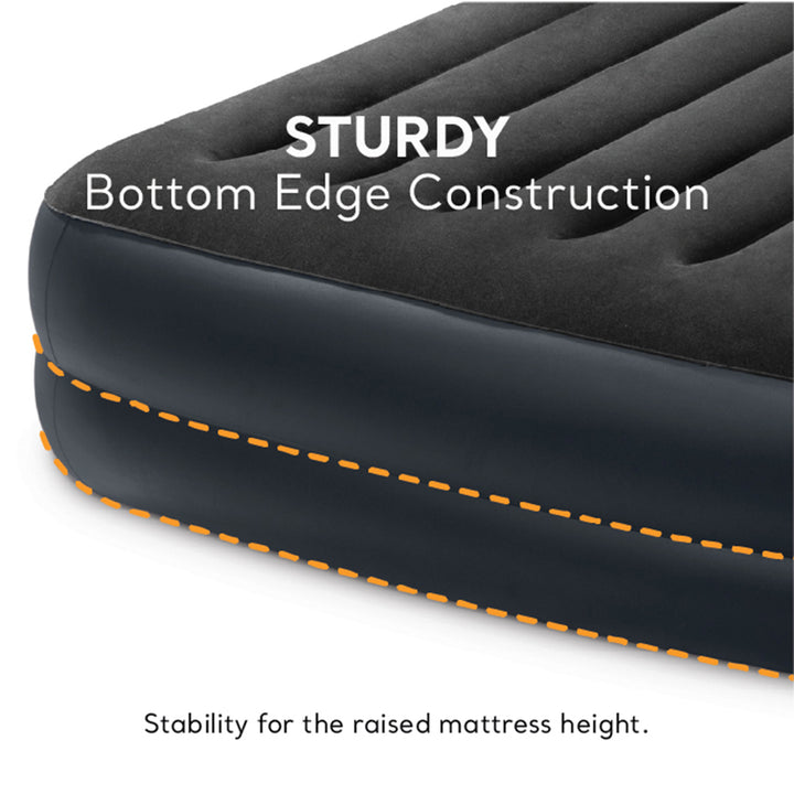 Intex Dura Beam Plus Pillow Raised Air Mattress Built in Pump, Queen (Open Box)