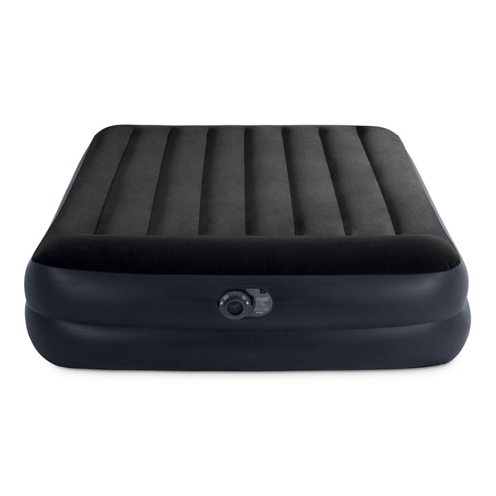 Intex 64123ED Dura Beam Pillow Raised Air Mattress w/ Built in Pump Queen (Used)