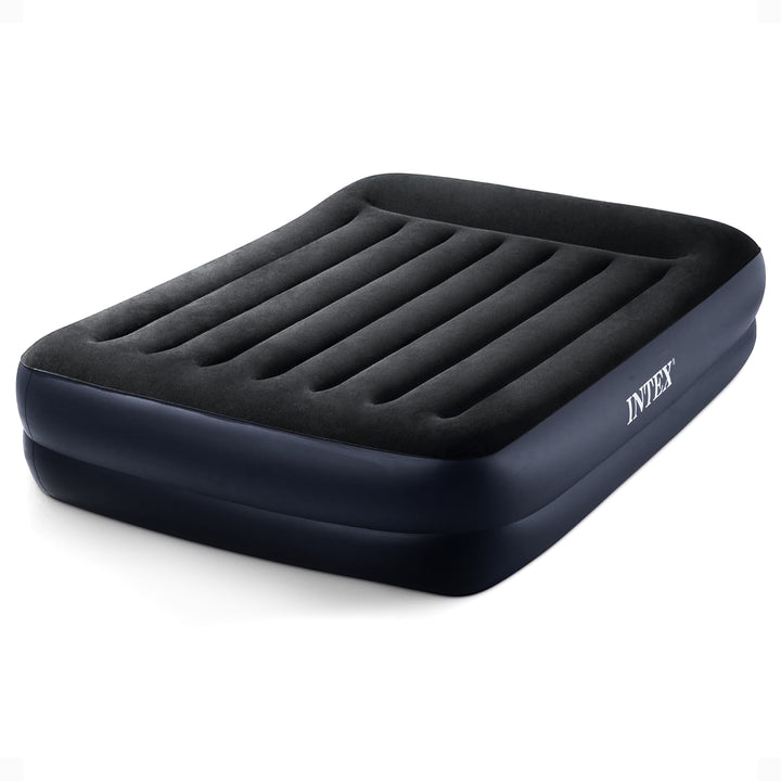 Intex Dura Beam Plus Pillow Raised Air Mattress Built in Pump, Queen (Open Box)