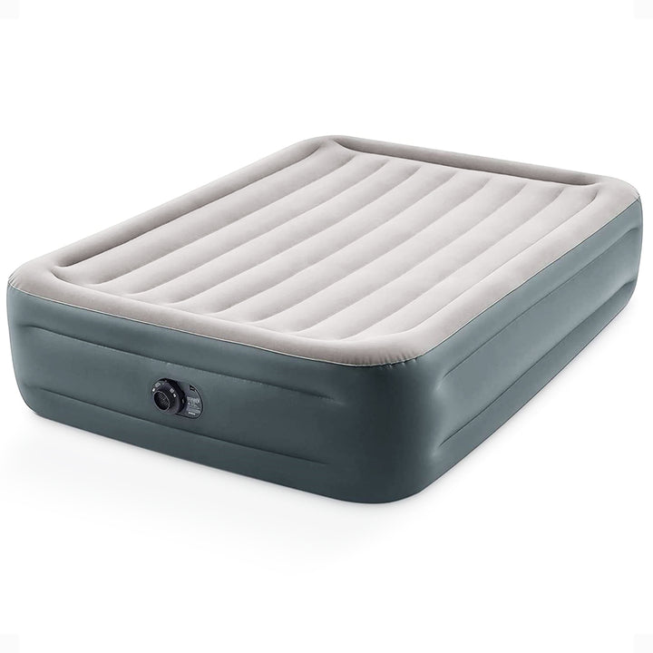 Intex Dura Beam Rest Blow Up Queen Mattress Air Bed with Built In Pump (Used)