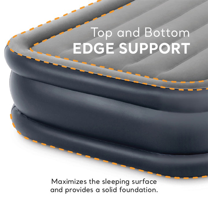 Intex Dura Beam Deluxe Pillow Bed with Built In Pump, Twin(Open Box)