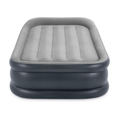 Intex Dura Beam Deluxe Pillow Raised Air Mattress Bed with Built In Pump, Twin