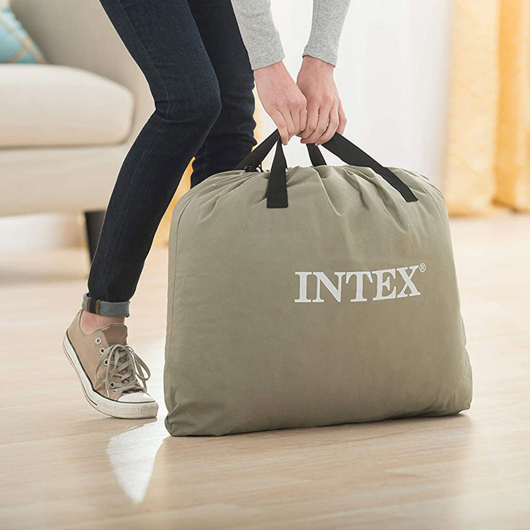 Intex Dura Beam Deluxe Pillow Raised Airbed with Built In Pump, Twin (Used)