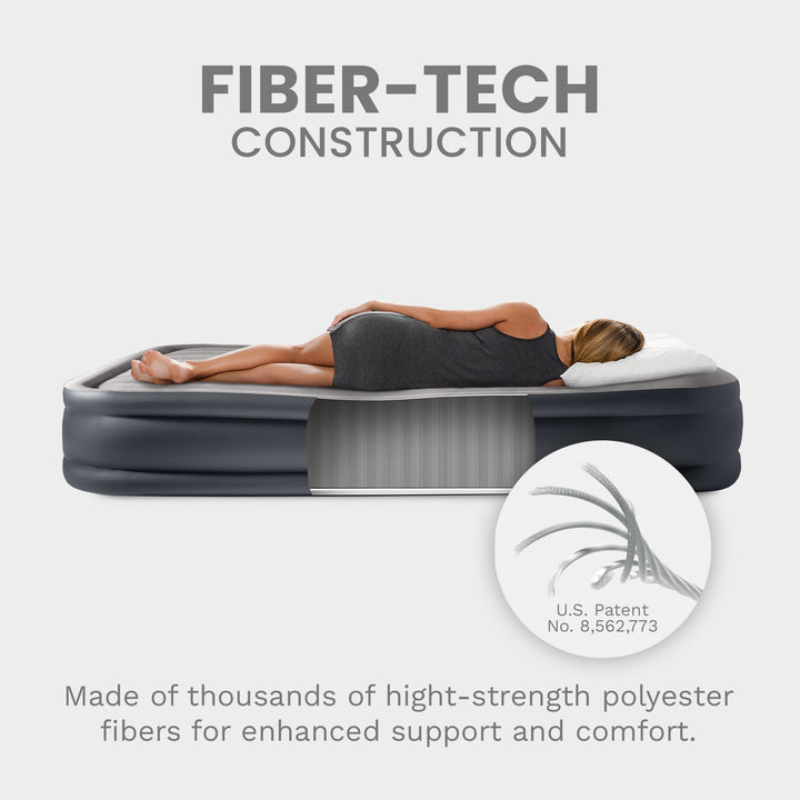 Intex Dura Beam Deluxe Pillow Bed with Built In Pump, Twin - VMInnovations