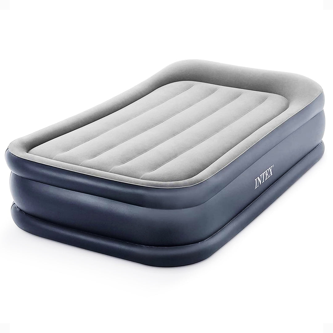 Intex Dura Beam Deluxe Pillow Raised Airbed with Built In Pump, Twin (Used)