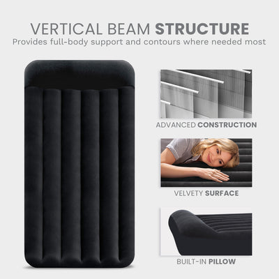 Intex Dura Beam Pillow Rest Standard Classic Air Bed Inflatable Mattress, Full - VMInnovations