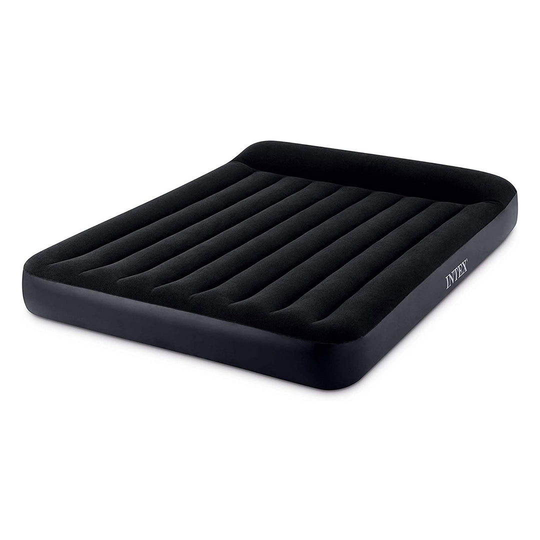 Intex Dura Beam Pillow Rest Airbed Mattress with Built-In Pump, Queen (Open Box)
