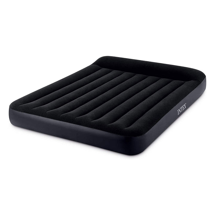 Intex Dura Beam Pillow Rest Airbed Mattress with Built-In Pump, Queen (Open Box)