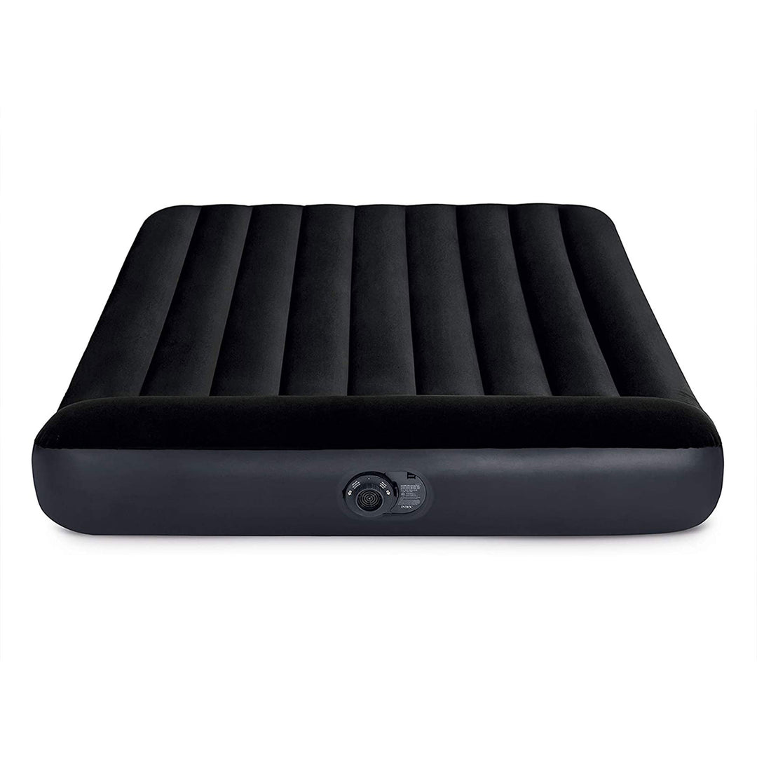 Intex Dura Beam Pillow Rest Airbed Mattress with Built-In Pump, Queen (Open Box)