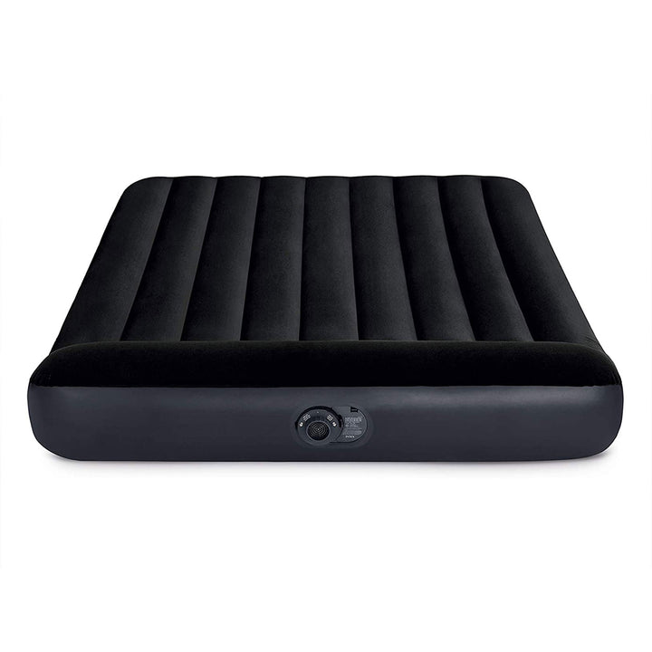 Intex Dura Beam Pillow Rest Airbed Mattress with Built-In Pump, Queen (Open Box)
