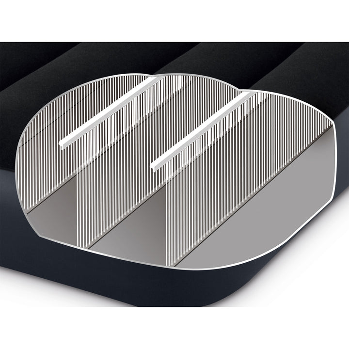 Intex Dura Beam Pillow Rest Airbed Mattress with Built-In Pump, Queen (Open Box)