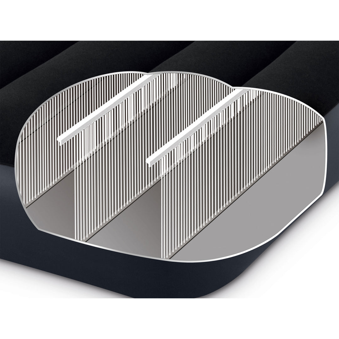 Intex Dura Beam Pillow Rest Airbed Mattress with Built-In Pump, Queen (Open Box)