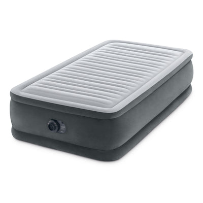 Intex Dura Beam Comfort Plus Airbed Mattress Built In Pump, Twin Size(Open Box)