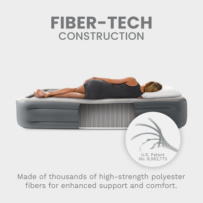 Intex Dura Beam Rest Blow Up Queen Mattress Air Bed with Built In Pump(Open Box) - VMInnovations