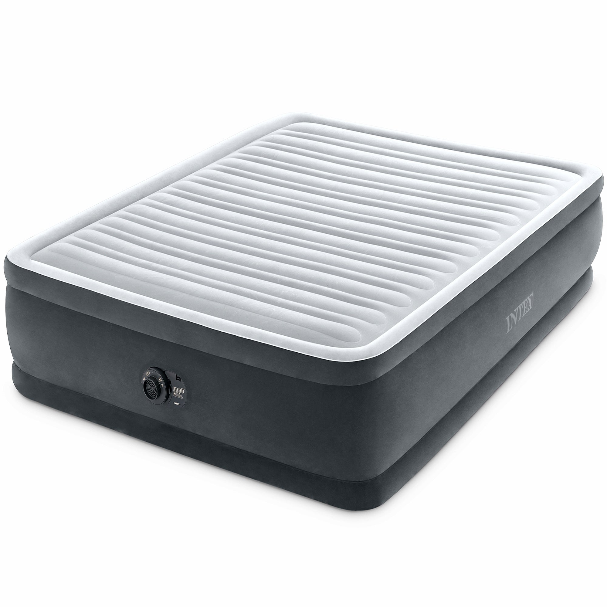 Intex Dura Beam Deluxe Pillow Raised Air Mattress Bed Built In Pump, Q(Open Box) - VMInnovations