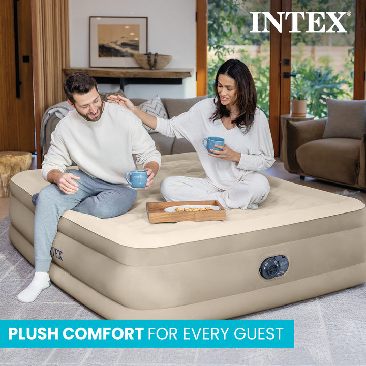 Intex 64425ED Dura-Beam Deluxe Ultra Plush Air Mattress with Built-in Pump, Twin - VMInnovations