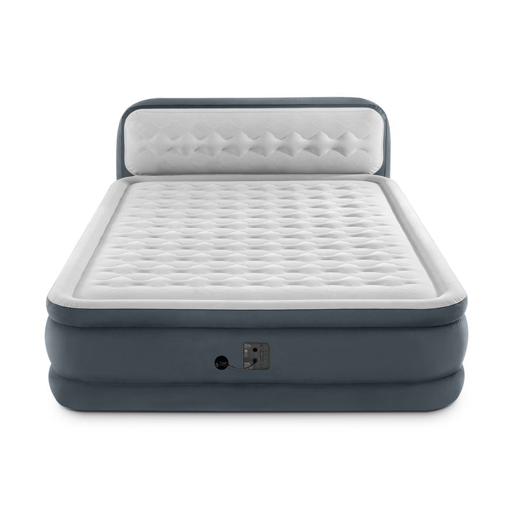 Intex Dura-Beam Deluxe Ultra Plush Headboard Queen Mattress with Built-In Pump