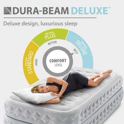 Intex Supreme Air Flow Fiber Tech Air Mattress w/ Built in Pump, Twin (Open Box)