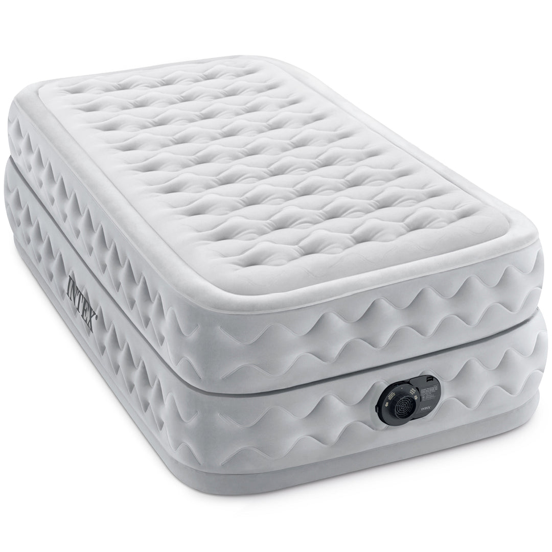 Intex Supreme Air Flow Fiber Tech Air Mattress w/ Built in Pump, Twin (Open Box)
