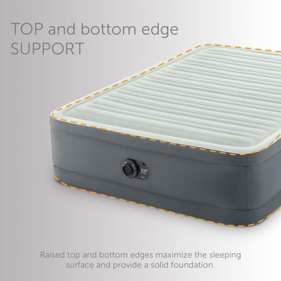 Intex PremAire I Fiber-Tech Air Mattress Bed with Built-In Pump, Full (Open Box) - VMInnovations
