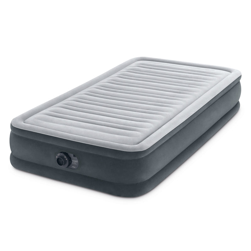 Intex Comfort Dura-Beam Plush Airbed Mattress with Built-In Pump, Twin (Used)