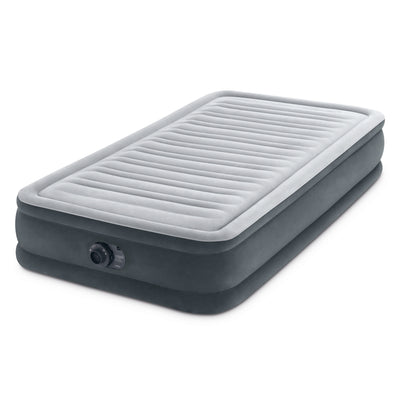 Intex Comfort Dura-Beam Plush Airbed Mattress with Built-In Pump Twin (Open Box)