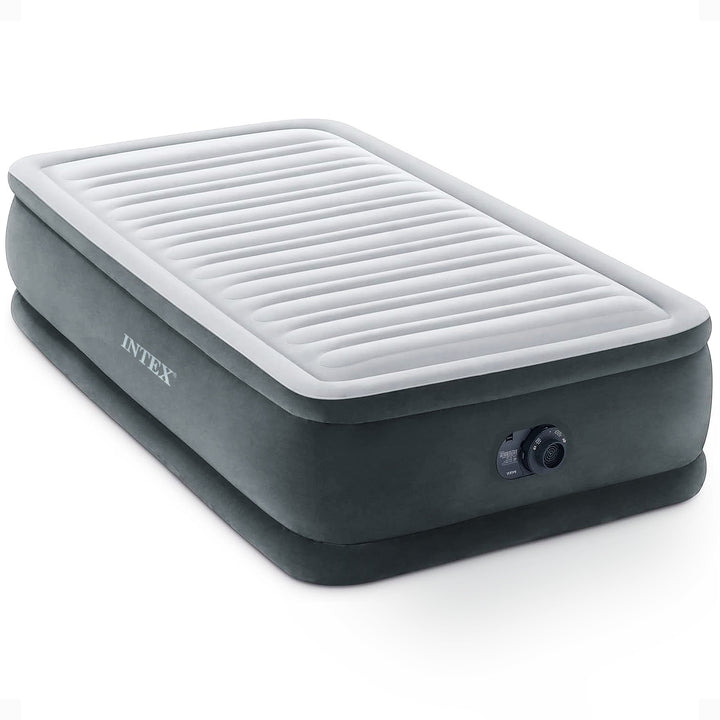 Intex Comfort Dura-Beam Plush Airbed Mattress with Built-In Pump Twin (Open Box)
