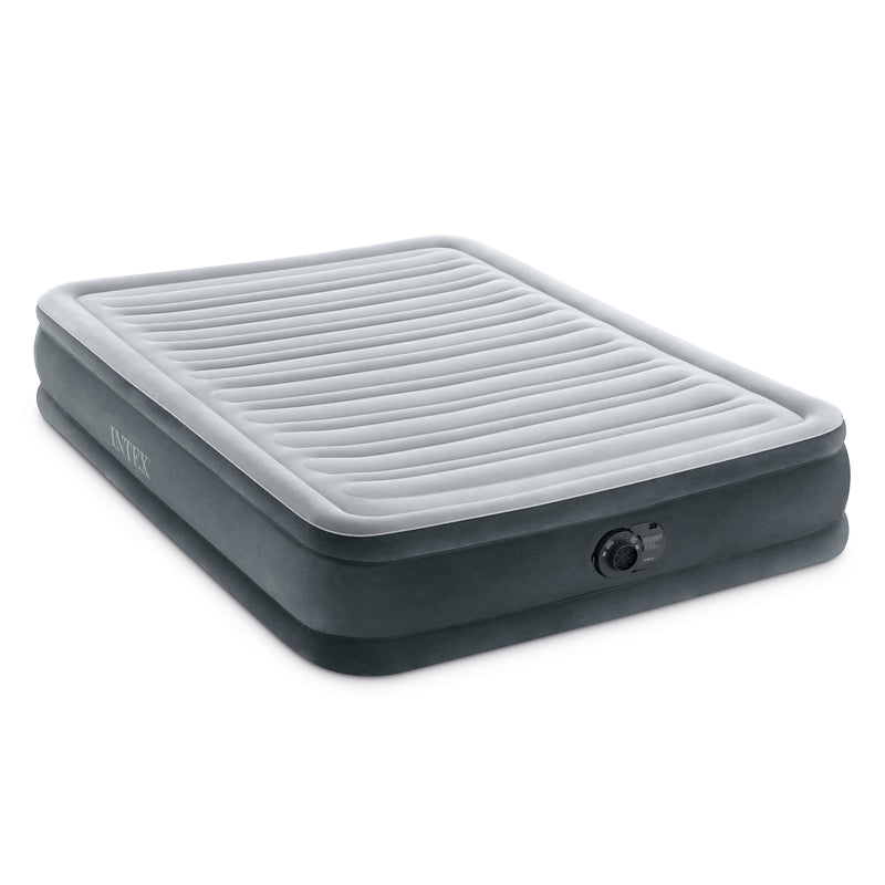 Intex Comfort Deluxe Plush Air Mattress Bed with Built-In Pump, Full (Used)