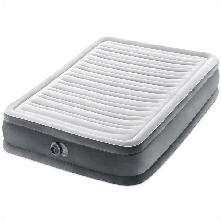 Intex Comfort Deluxe Dura-Beam Plush Air Mattress Bed with Built-In Pump, Full