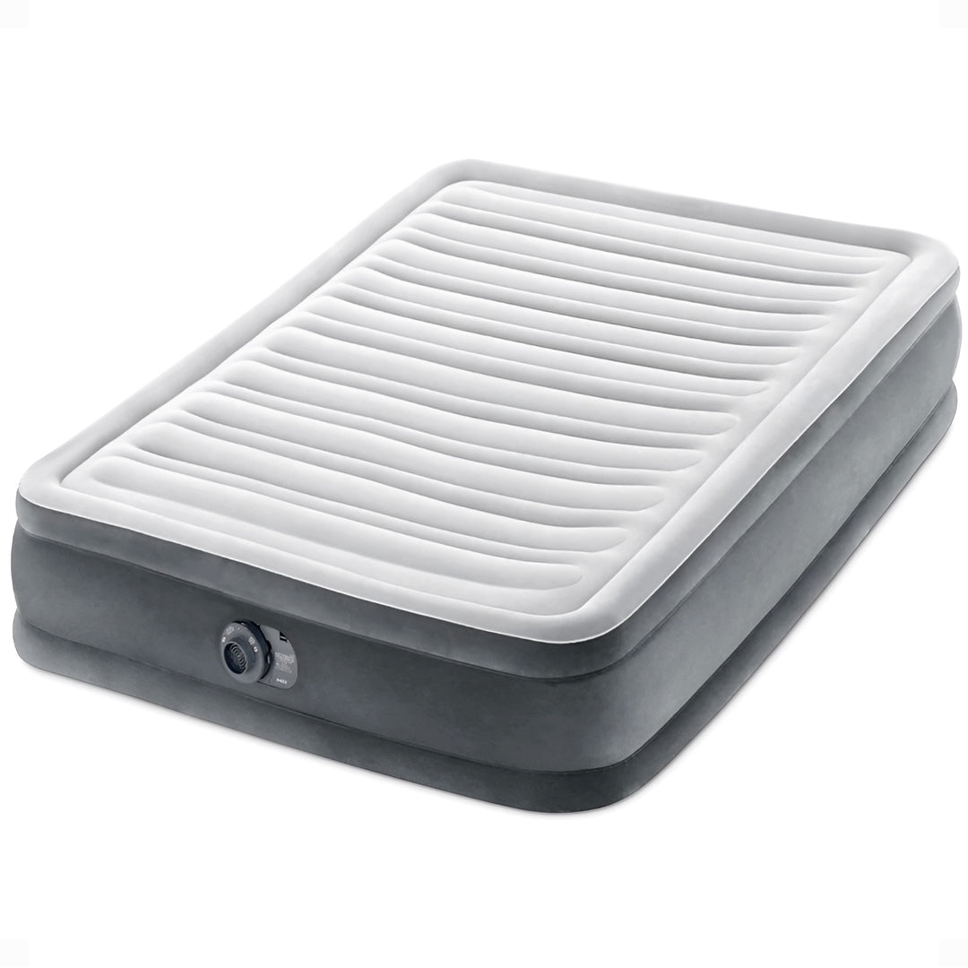 Intex Comfort Deluxe Plush Air Mattress Bed with Built-In Pump, Full (Used)
