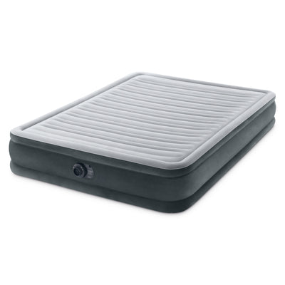 Intex Comfort Dura-Beam Plush Air Mattress Bed with Built-In Pump, Queen (Used)