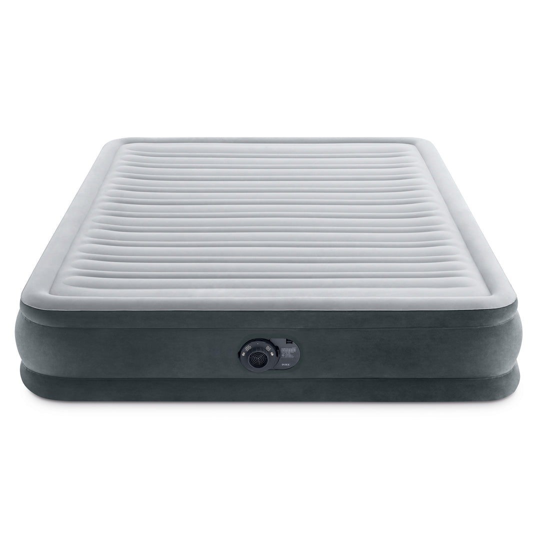 Intex Comfort Deluxe Plush Air Mattress Bed with Built-In Pump, Queen (Open Box)