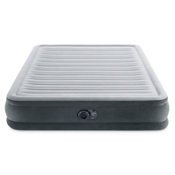 Intex Comfort Deluxe Plush Air Mattress Bed with Built-In Pump, Queen (Open Box)